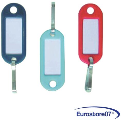 TARGHETTA PORTACARTELLINI CON MOSCHETTONE  in plastica colori assortiti PZ 200