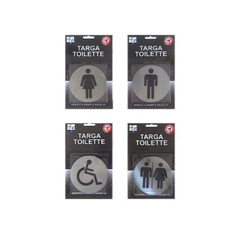 TARGHETTA TOILETTE ADESIVA IN ALLUMINIO