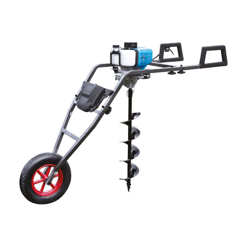 Tarière brouette thermique Leman LOTAR053 52cm3 2 temps à essence avec mèche et accessoires sans carburant