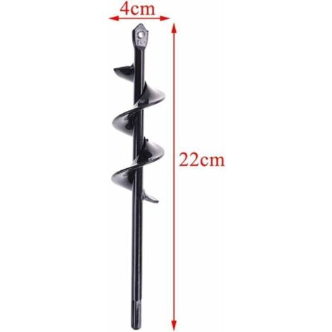 Tarière de jardin, tarière de jardin, tarière en spirale Tarière électrique Tarière électrique, perceuse rotative de jardin, outil de plantation pratique (220×40mm)