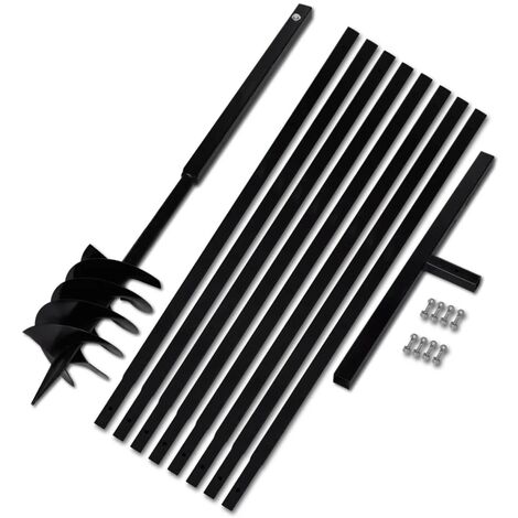 vidaXL Bêche et Tarière Manuelle à Double Spirale Acier Outil de Jardin Outil de Jardinage Bricolage Dimensions Diverses