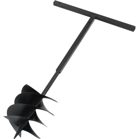 Tarière de sol avec manche 250 mm Acier Noir CFW115236