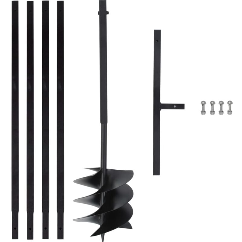 Vidaxl - Tarière de sol avec manche 250 mm et tube d'extension 4 m Acier