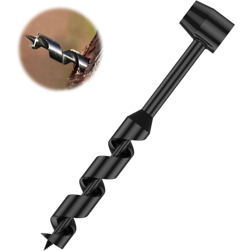 Tarière Manuelle à Main, 25-230 mm, Portable Polyvalent Foret Hélicoïdale, Foret De Survie Manuel, Outil de Survie pour La Randonnée, le Camping et