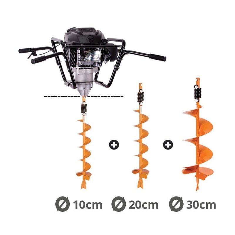 Villager - Tarière motorisée 4 temps 150 cm3 mèches 10-20-30cm vph 170