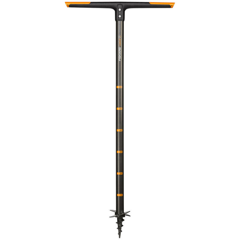 Fiskars - Tarière manuelle, Trous jusqu'à 10 cm de diamètre, Noir/Orange, QuikDrill, Taille: s, 1000636