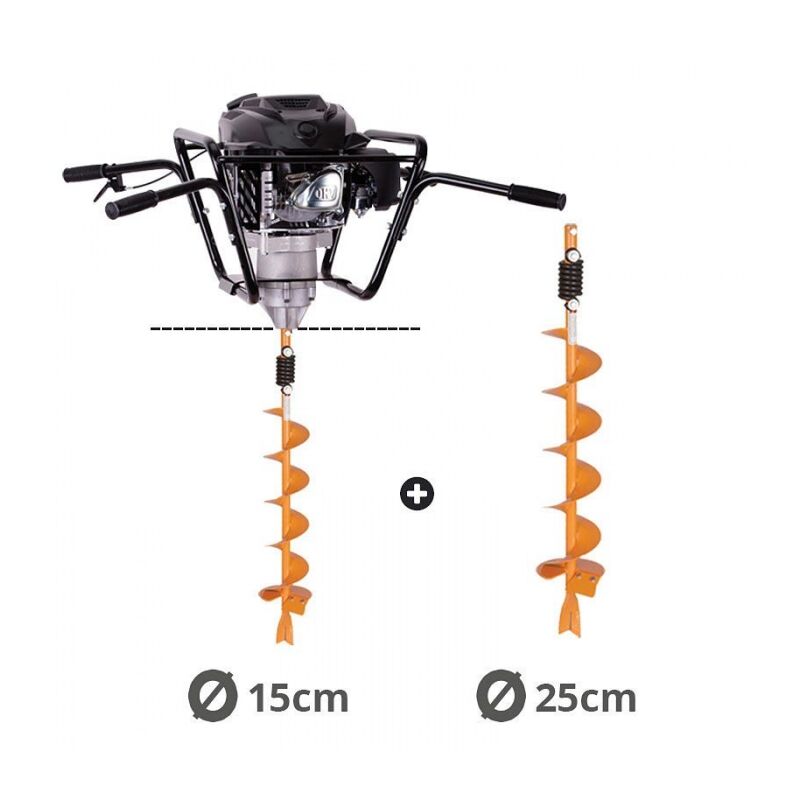 Tarière thermique 4 temps 150 cm3 mèches 15 et 25cm Villager VPH 170