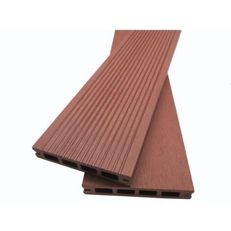 MCCOVER Tarima de exterior de madera composite alveolar Prima - Color - Marrón rojizo, Espesor - 19 mm, Anchura - 12 cm, Longitud - 220 cm, Superficie cubierta en m² - 0,26