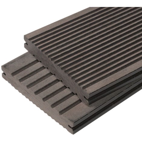 MCCOVER Tarima exterior composite maciza Maxima 360 cm - Gris antracita, 22x14 cm