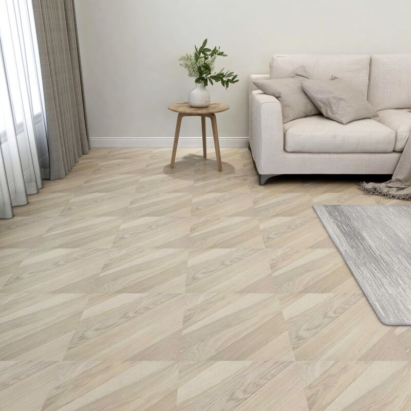 

Tarimas autoadhesivas 20 piezas PVC 1,86 m² rayas beige