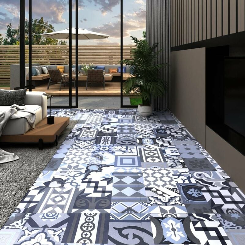

Tarimas autoadhesivas 20 uds PVC 1,86 m² estampado coloreado