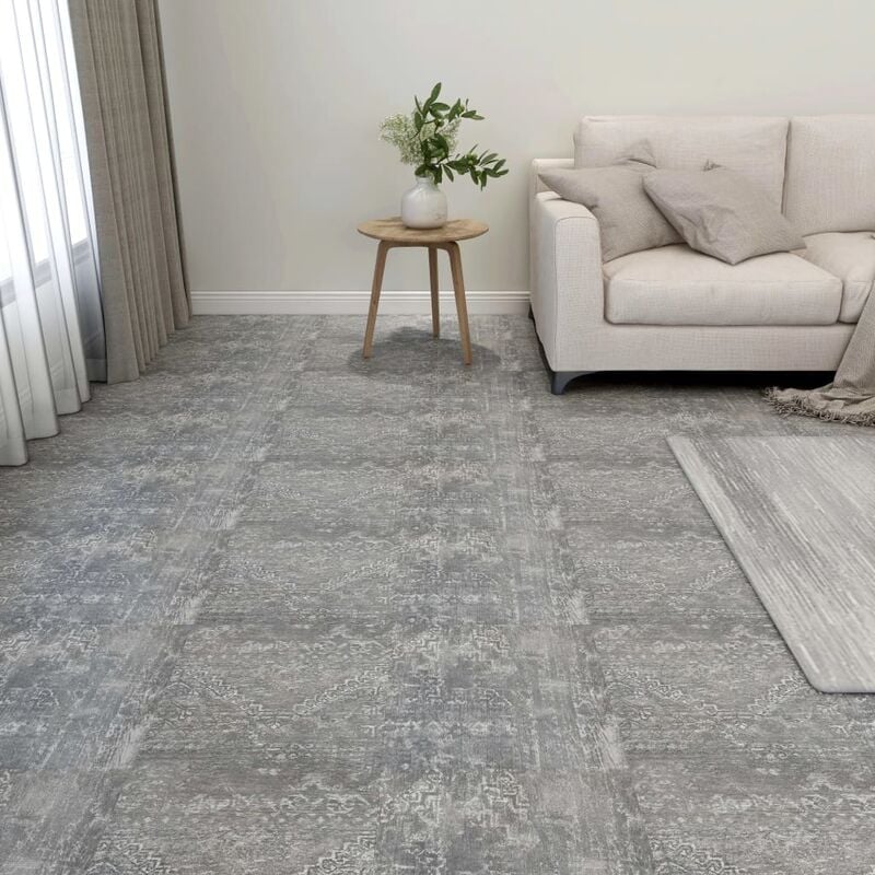 

Tarimas de suelo autoadhesiva 20 uds PVC 1,86 m² gris cemento