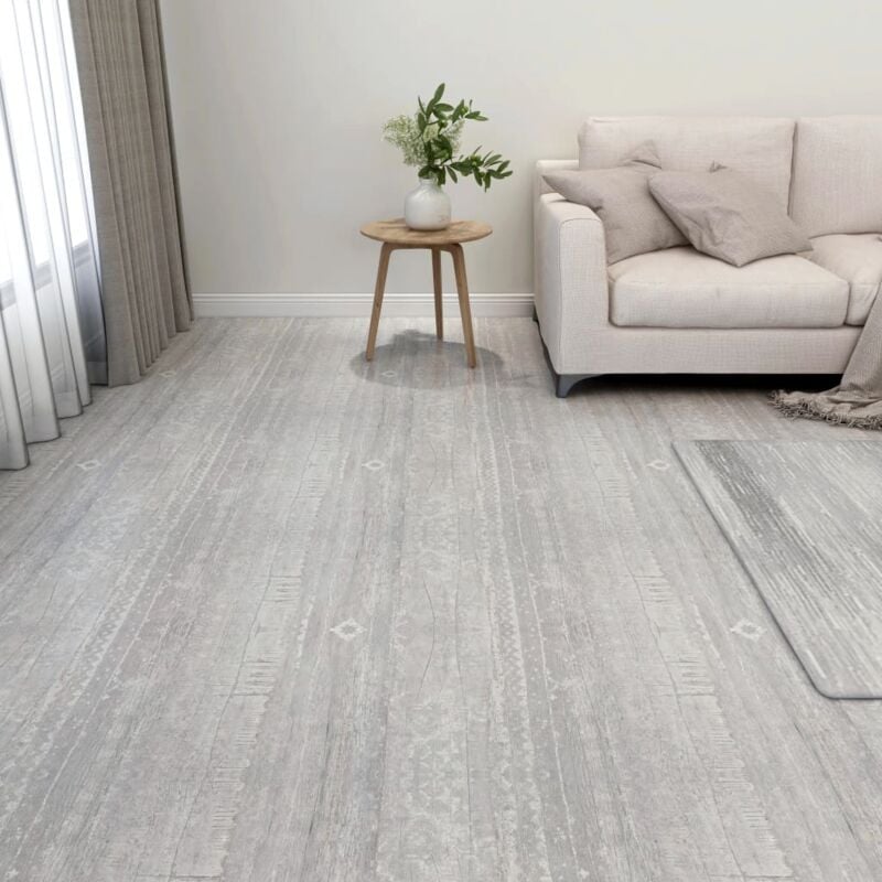 Tarimas de suelo autoadhesiva 20 unidades pvc gris 1,86 m²