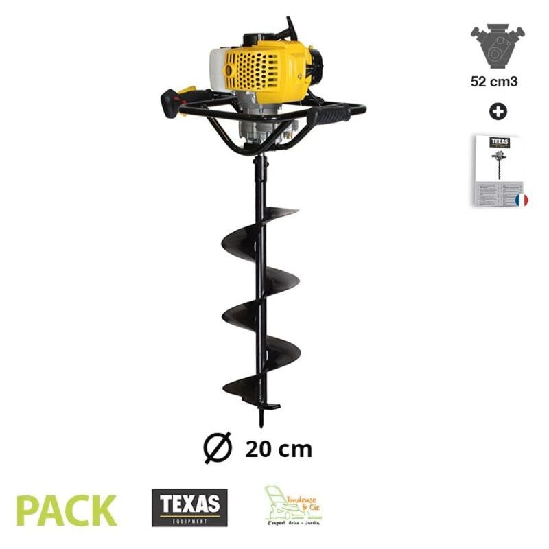 Texas - Tarière foreuse essence 52cc EA5300 vrille 200mm
