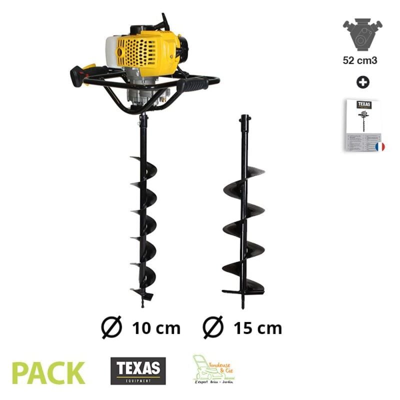 Texas - Tarière moteur thermique 52cc EA5300 mèches 10 15 cm