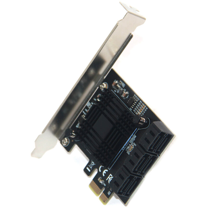 

Tarjeta adaptadora PCI-E 1X a 6 SATA3.0 Tarjeta de expansion para computadora de escritorio Tarjeta adaptadora de disco duro con aleta de