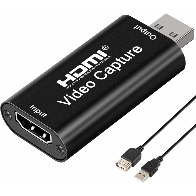

Tarjeta de captura de video, tarjeta de captura de video y audio HD HDMI a USB 2.0 grabación 1080P a través de DSLR, videocámara, cámara de acción,