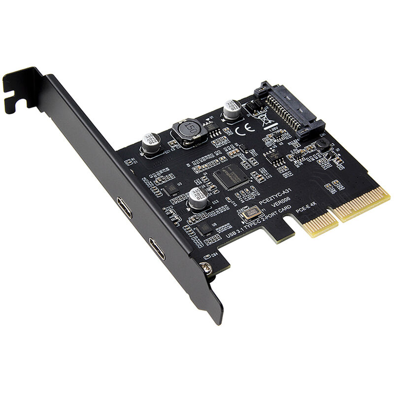 

Tarjeta de expansion USB3.1 PCI-E 4X a tarjeta adaptadora de doble tipo C Tarjeta convertidora de ancho de banda de 10 Gbps Soporte de conexion en