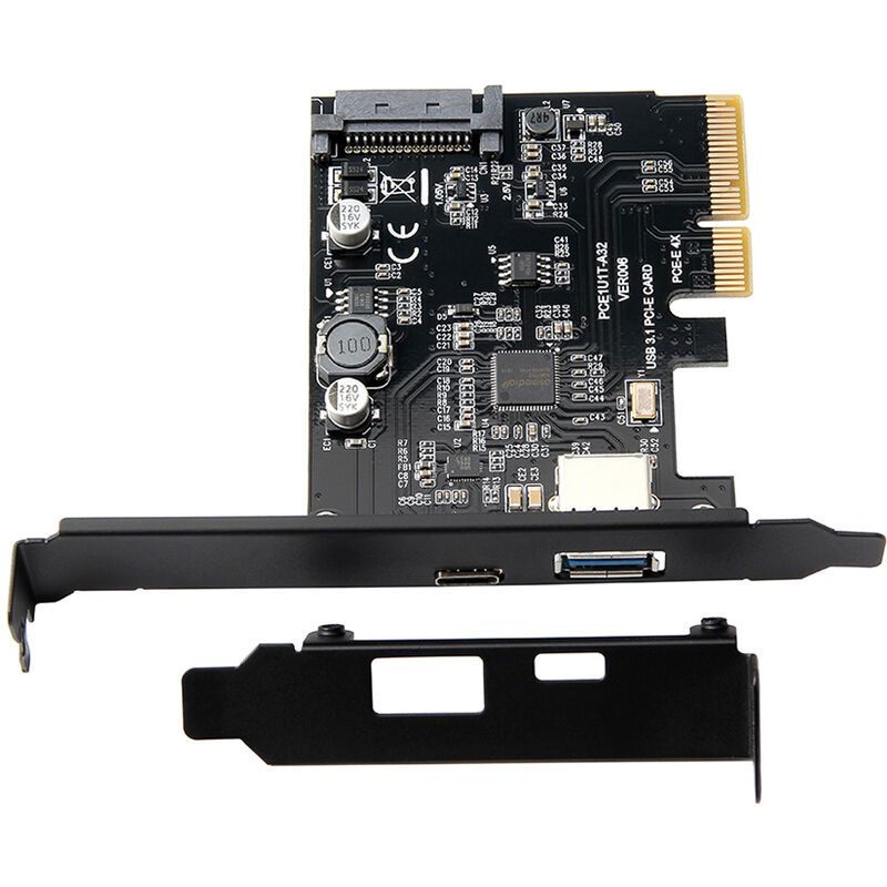 

Tarjeta de expansion USB3.1 PCI-E x4 a Tipo-C Tipo-A Tarjeta adaptadora Tarjeta convertidora Velocidad de transmision de 10 Gbps ASM3142 Chip de