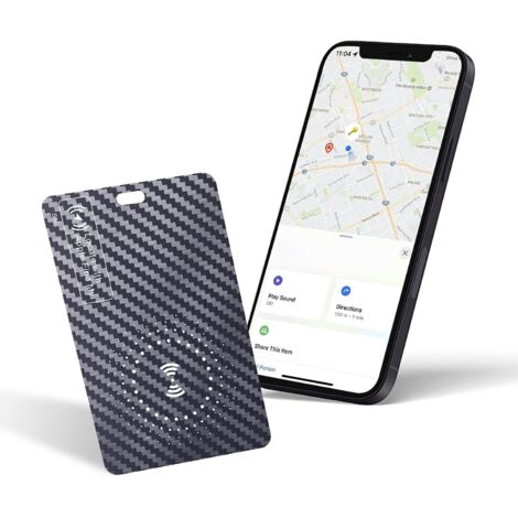 Tarjeta de seguimiento Bluetooth delgada, compatible solo con Apple Find My iOS, recargable, buscador de billeteras y localizador de artículos para billeteras, etiquetas de equipaje y más.