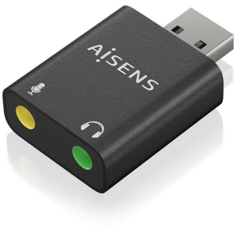 Tarjeta de Sonido Aisens A106-0768/ USB Macho - 2x Jack 3.5 Hembra