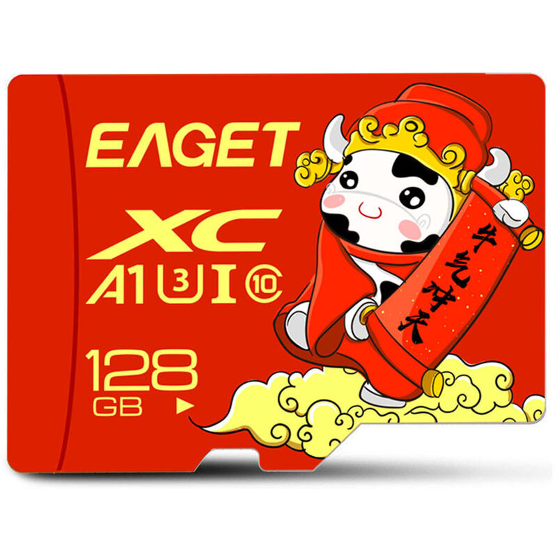 

Tarjeta EAGET T1 TF Tarjeta de memoria TF de 128 GB U1 C10 Tarjeta de memoria de gran capacidad de alta velocidad para dispositivos de monitoreo de