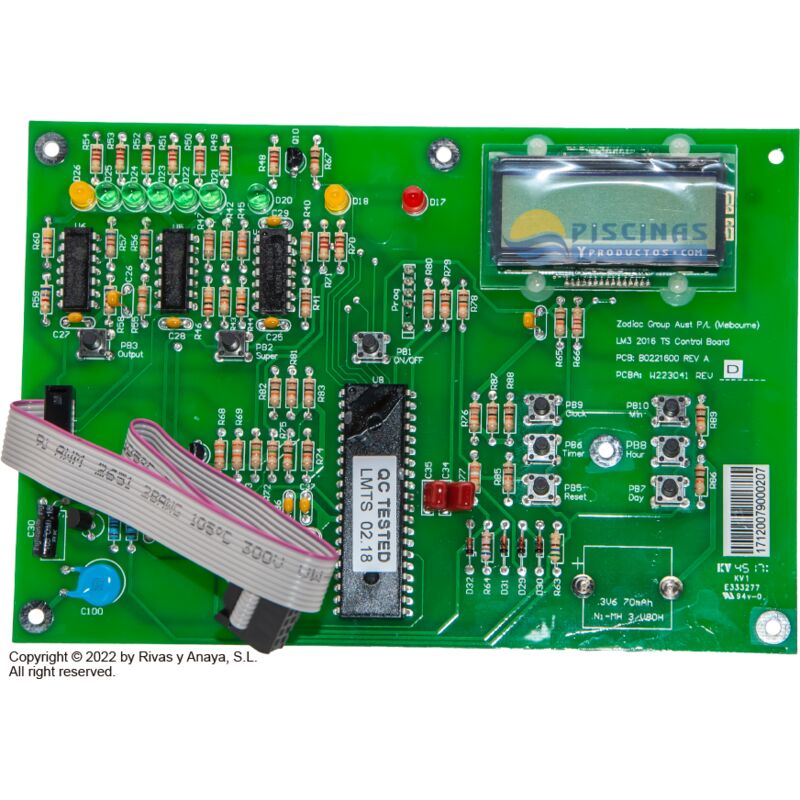 Zodiac - Tarjeta Electrónica De Alimentación Con Reloj Serie Ts Del Clorador Salino Lm2