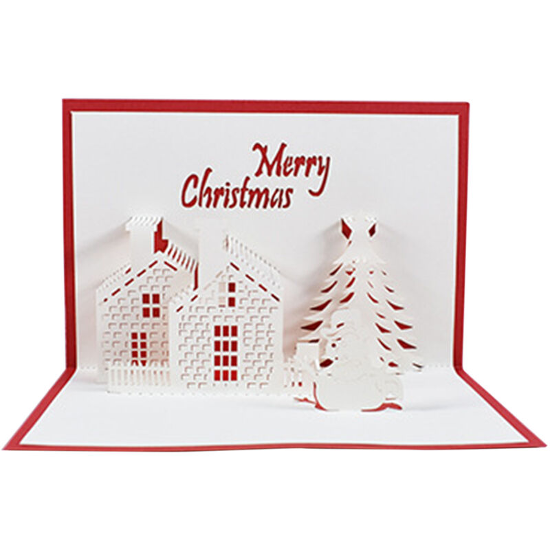 

Tarjetas de Navidad emergentes 3D Tarjetas de felicitacion navidenas con sobre Adorno de decoracion navidena Navidad Ano nuevo Festivales Regalo,Tipo