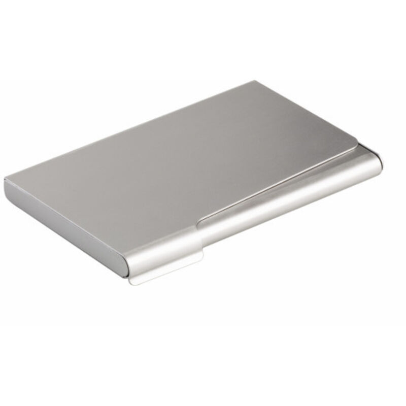 

Tarjetero durable aluminio capacidad 20 tarjetas de visitas 55x90 mm color plata 100x65 mm