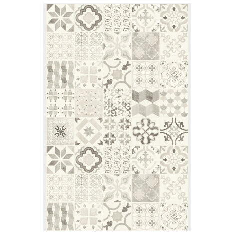 Tarkett – Tapis vinyle carreaux de ciment noir 100 x 200 cm – Résistant à l'humidité – Isolation phonique 16 dB – Compatible chauffage au sol