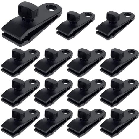 Tarp Clips, Tent Clip, Plastic Tarp Secures Multi-Function Clamps, Accessories for Outdoor Camping Tarp Awning 15pcs
