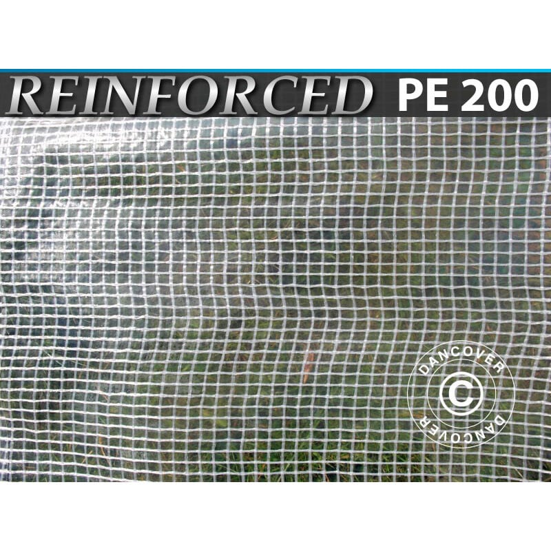 Tarpaulin 10x14 m, Net reinforced pe 200 g/m², Clear