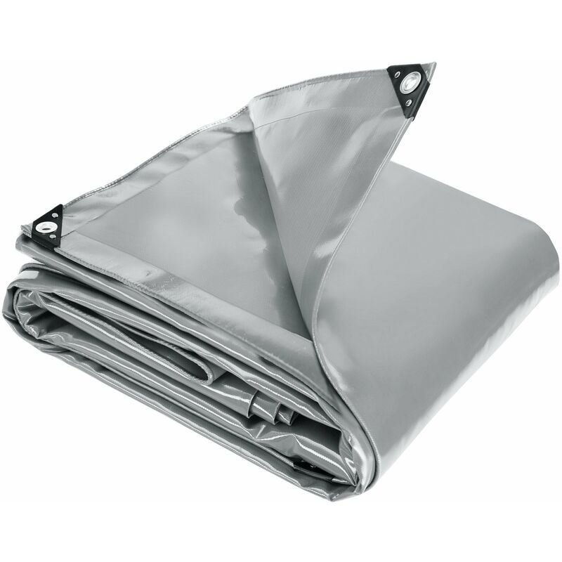 Tarpaulin grey - protective cover for garden furniture and more - tarpaulin sheet, heavy duty tarpaulin, waterproof tarpaulin - 300 x 500 cm - grey