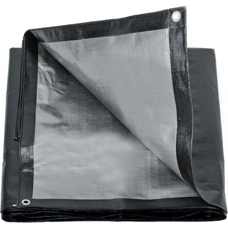 Tarpaulin with eyelets 2 x 3m, 200 g/m² PE tarpaulin, waterproof tear-resistant UV-resistant heavy-duty tarpaulin MUMU