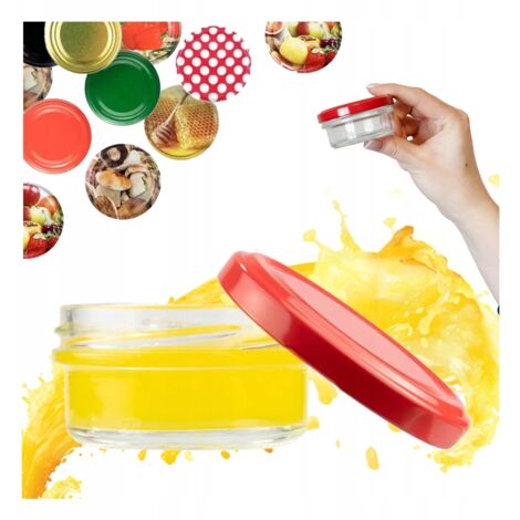 TARRO 65ML + TAPA PARA MERMELADA DE MIEL CREMA REGALO BODA CONSERVAS