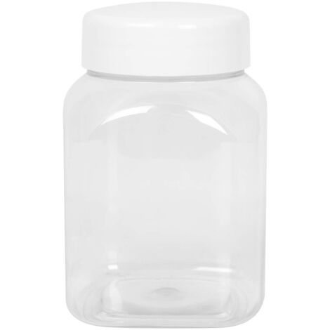 Tarro cuadrado con tapa, rosca 63/485, transparente, 500ml