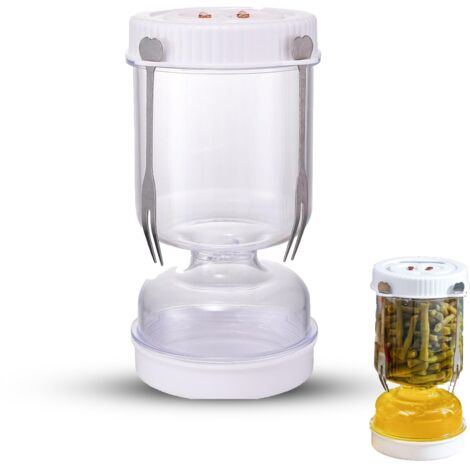 Tarro de 1,4 litros para encurtidos con colador de tapa abatible, recipiente hermético para almacenar alimentos, tarro separador de jugo para alcaparras, aceitunas y jalapeños.