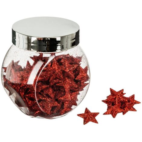 Tarro de accesorios decorativos de purpurina D.2cm rojo - Feeric lights & christmas