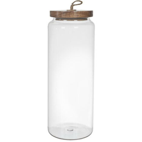 Tarro de cristal con tapa de acacia 27,5 cm