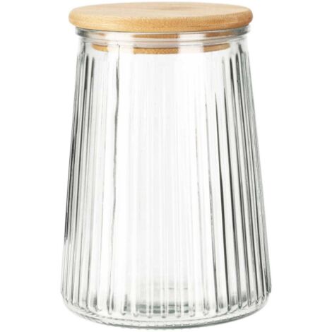 Tarro de cristal de 1000 ml con tapa de bambú