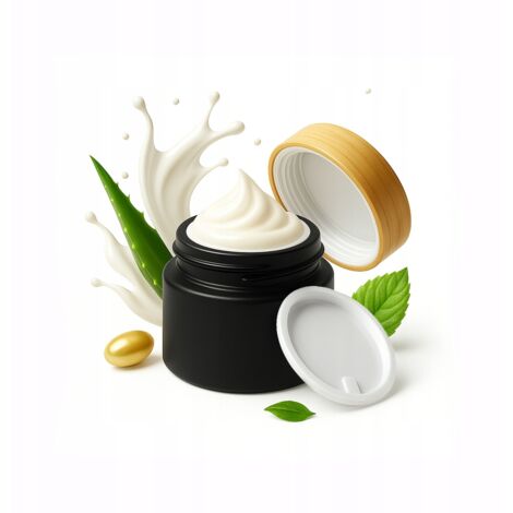 Tarro de cristal NEGRO MATE 10g para crema b谩lsamo cosm茅ticos ung眉ento gel