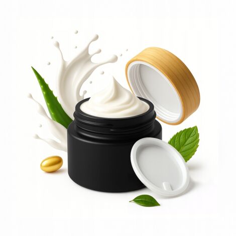 Tarro de cristal NEGRO MATE 50g para crema b谩lsamo cosm茅ticos ung眉ento gel