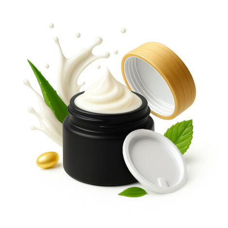 Tarro de cristal NEGRO MATE 5g para crema b谩lsamo cosm茅ticos ung眉ento gel