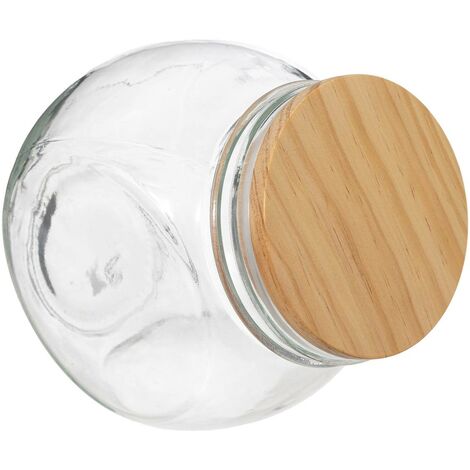 Tarro de cristal para caramelos con tapa de madera 650ml  - 5five