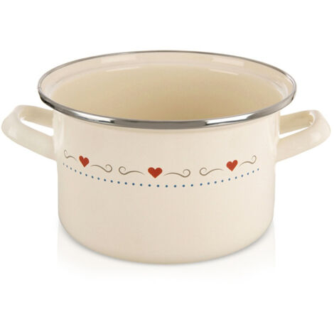 Tarro de esmalte color crema TONCA de 18 cm, 2 l