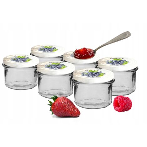 Tarro de mermelada con tapa de color, 6 uds, 235 ml