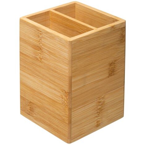 Tarro de utensilios de bambú de 2 compartimentos - 5five