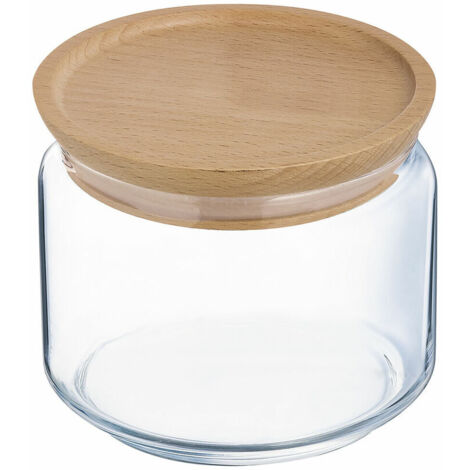 Tarro de vidrio con tapa de bambú 500 g