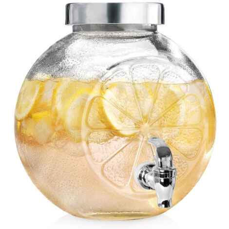 Tarro dispensador de bebidas de vidrio con grifo de 5,4 l