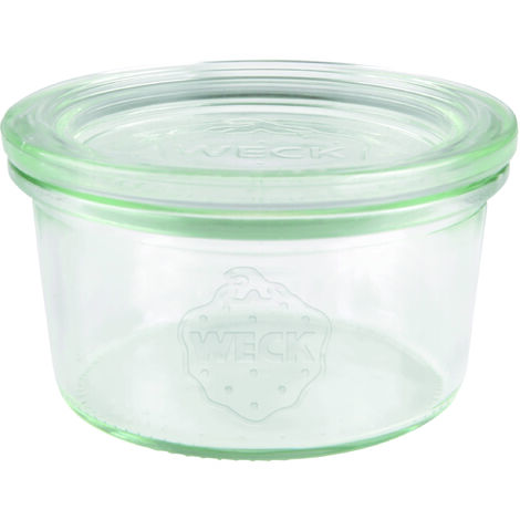 Tarro Weck 165 ml (tarro de conservas de alta calidad con tapa de cristal para conservas resistente al calor apto para microondas apto para horno vidrio con borde redondo) 976, 12 unidades